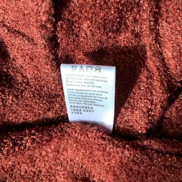 Barefoot Dreams CozyChic Ultra Lite Cardigan In Burnt Orange Rust Color - Picture 6 of 8